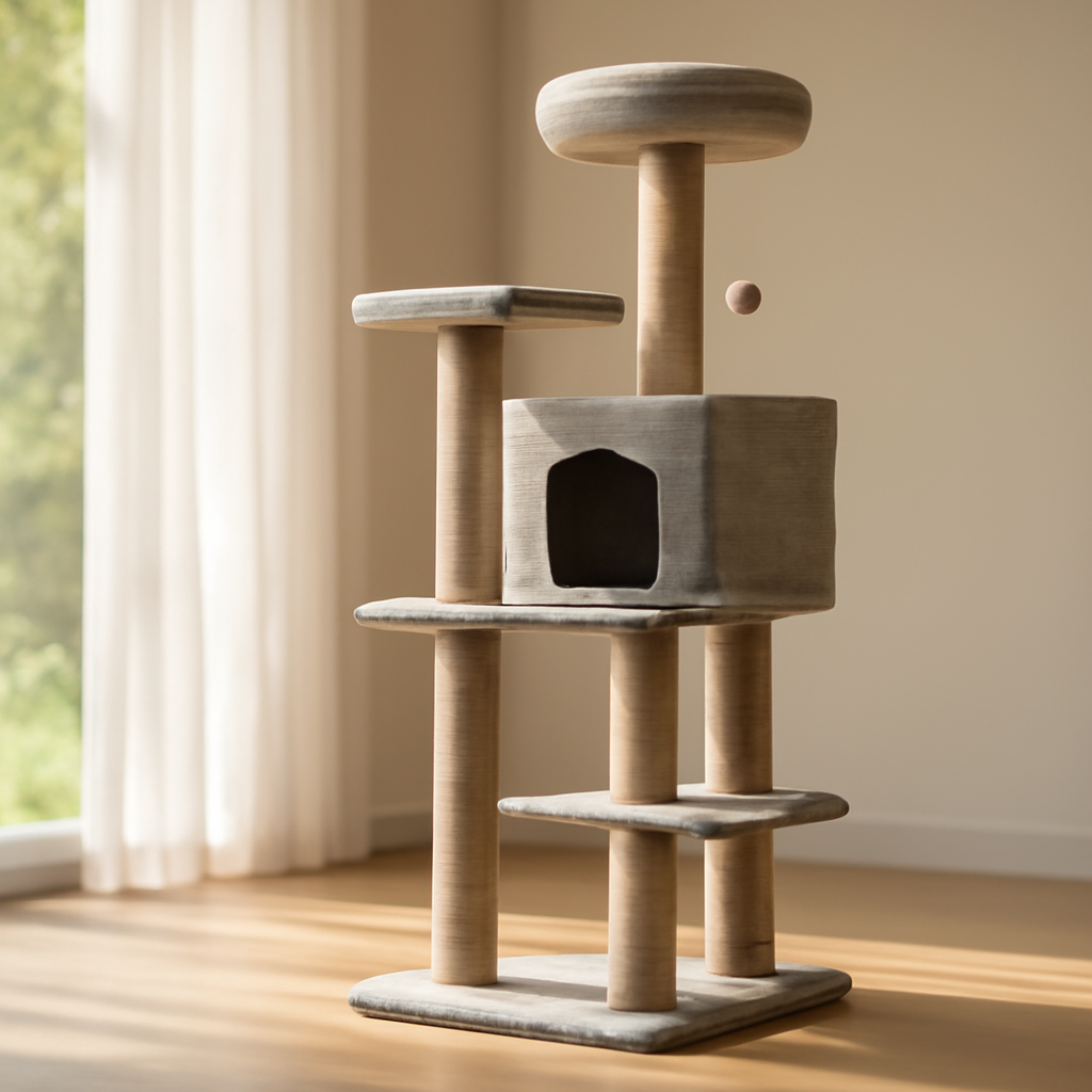 Guide d'achat pour un arbre à chat adapté à votre félin – Utilisation au jardin (IA)