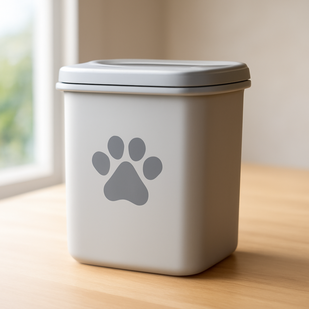 Guide d'achat de boîte à croquettes pour chat – PatteBonheur – Utilisation au jardin (IA)